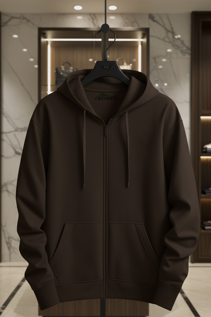 Kapuzenjacke mit Reißverschluss | Matthias – Kaffeebraun