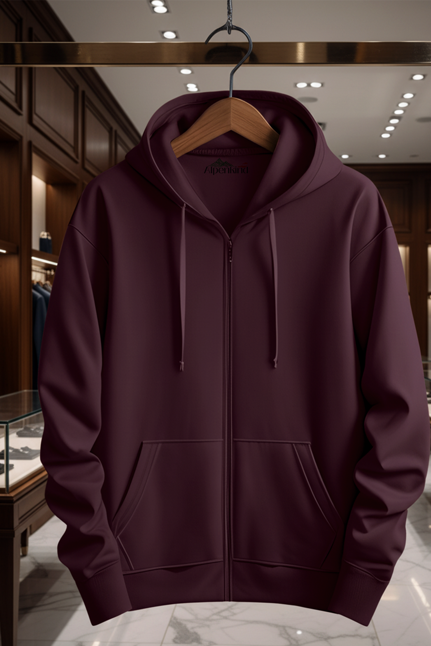 Kapuzenjacke mit Reißverschluss | Sebastian – Maroon