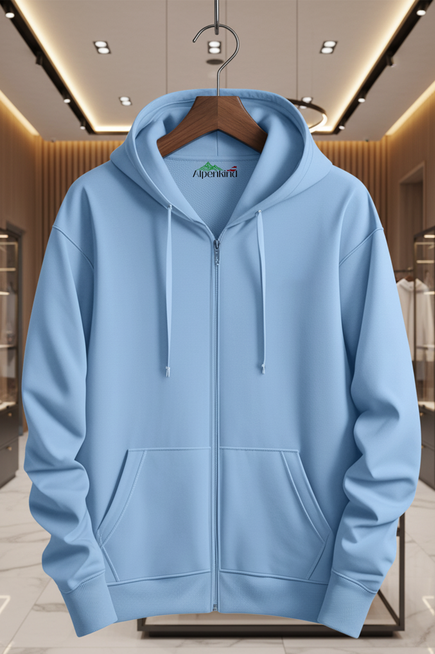 Kapuzenjacke mit Reißverschluss | Niklas – Himmelblau