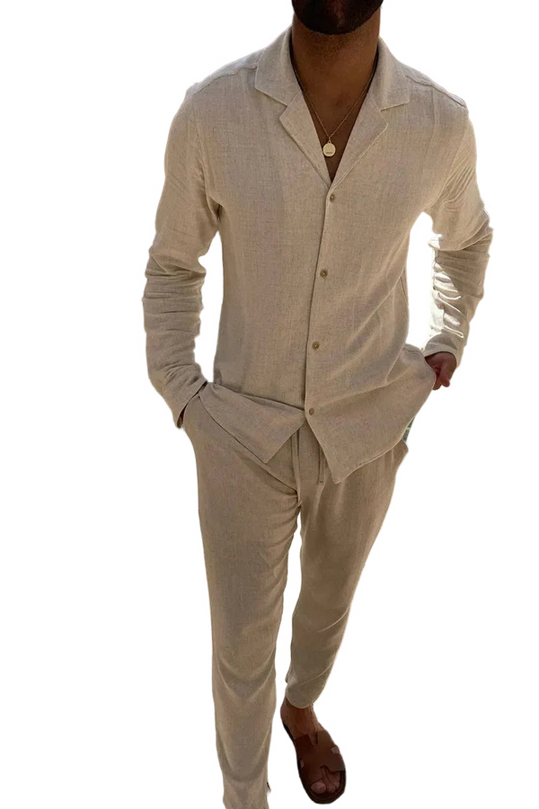 Abgestimmtes Herrenhemd- und Hosen-Set-Shirts for men-Alpenkind