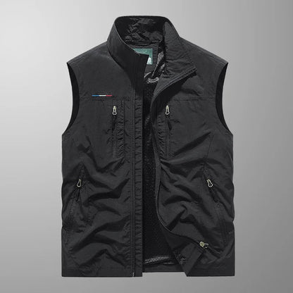 Ärmellose Herren-Cargoweste mit Reißverschlusstaschen-Vests for men-Alpenkind