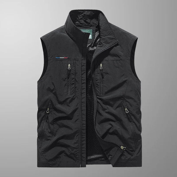Ärmellose Herren-Cargoweste mit Reißverschlusstaschen-Vests for men-Alpenkind