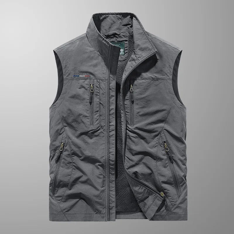 Ärmellose Herren-Cargoweste mit Reißverschlusstaschen-Vests for men-Alpenkind