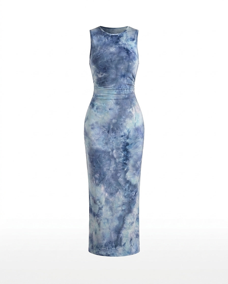 Ärmelloses Batik-Maxikleid für Damen-Maxi Dress-Alpenkind