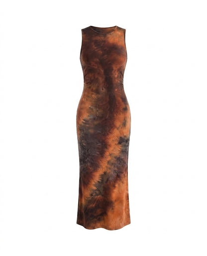 Ärmelloses Batik-Maxikleid für Damen-Maxi Dress-Alpenkind