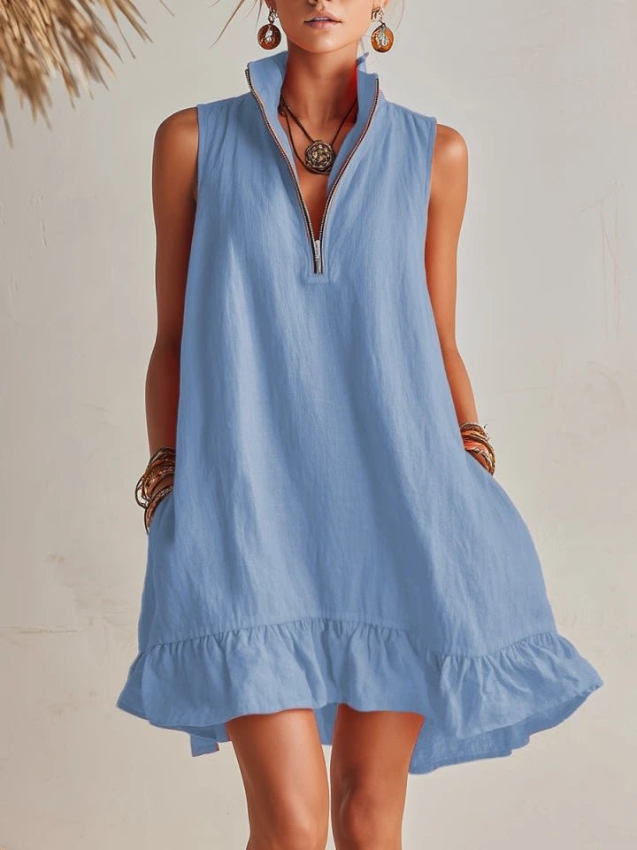 Ärmelloses Damen-Minikleid mit Reißverschluss-Mini Dress-Alpenkind