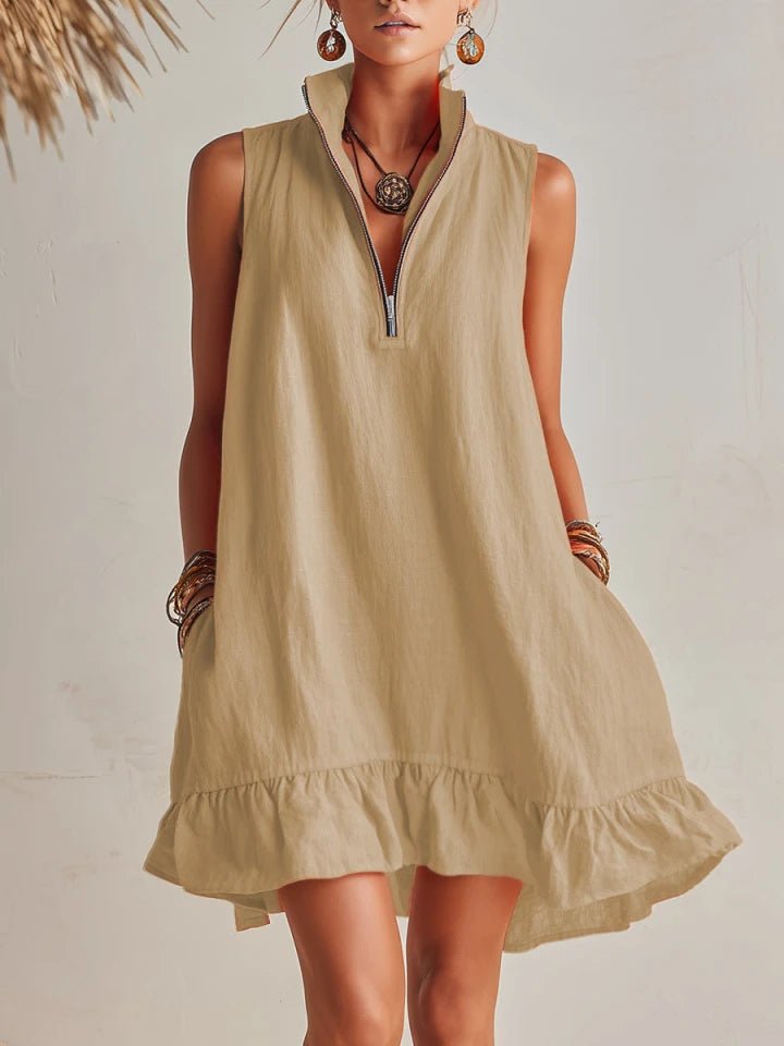 Ärmelloses Damen-Minikleid mit Reißverschluss-Mini Dress-Alpenkind