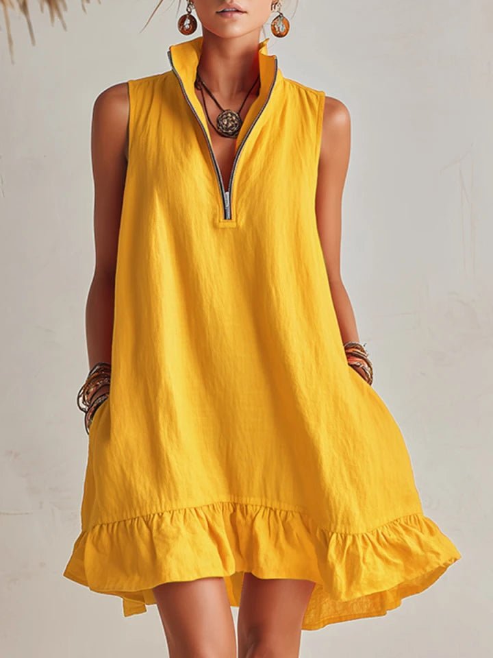 Ärmelloses Damen-Minikleid mit Reißverschluss-Mini Dress-Alpenkind