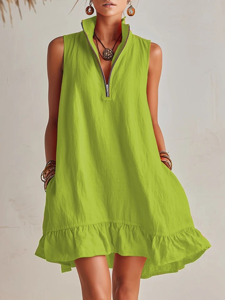 Ärmelloses Damen-Minikleid mit Reißverschluss-Mini Dress-Alpenkind