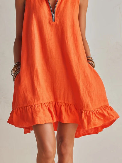 Ärmelloses Damen-Minikleid mit Reißverschluss-Mini Dress-Alpenkind