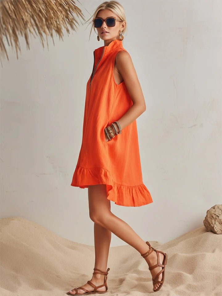 Ärmelloses Damen-Minikleid mit Reißverschluss-Mini Dress-Alpenkind