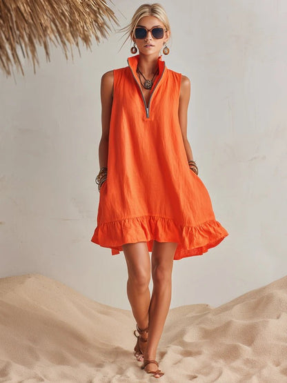 Ärmelloses Damen-Minikleid mit Reißverschluss-Mini Dress-Alpenkind