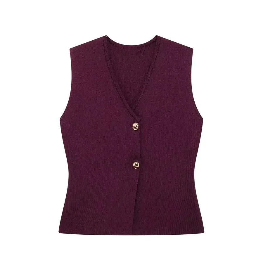 Ärmelloses, geknöpftes Oberteil für Damen-Vest for women-Alpenkind
