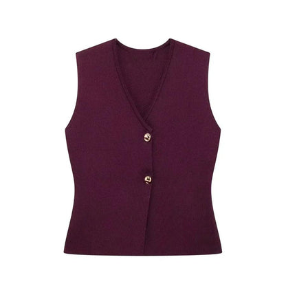 Ärmelloses, geknöpftes Oberteil für Damen-Vest for women-Alpenkind