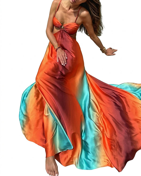 Ärmelloses Maxi-Kleid für Damen mit Cut-Out-Details-Maxi dresses-Alpenkind
