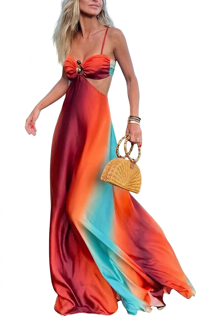 Ärmelloses Maxi-Kleid für Damen mit Cut-Out-Details-Maxi dresses-Alpenkind