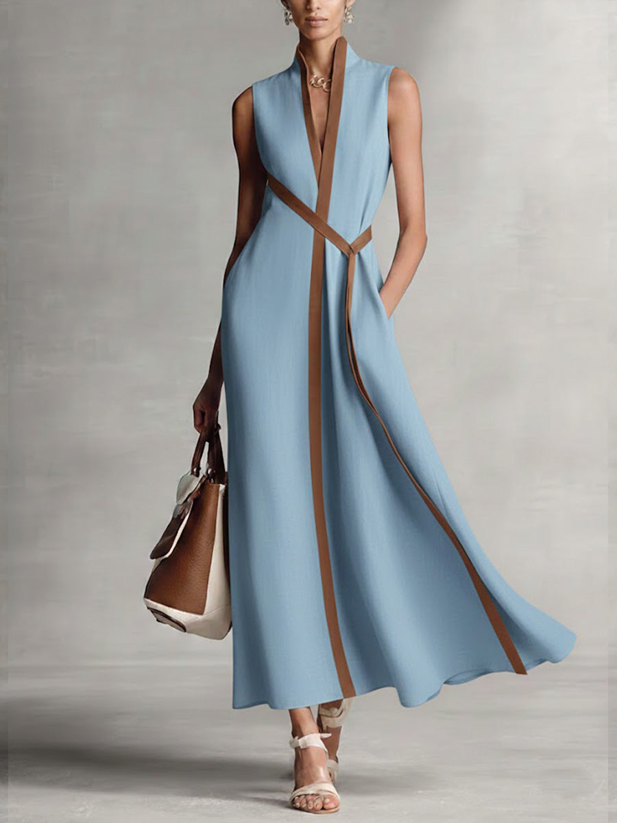 Ärmelloses Maxi-Kleid für Damen mit Gürtel-Maxi Dress-Alpenkind