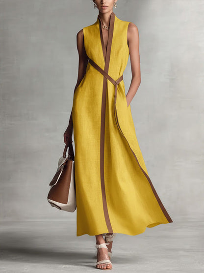 Ärmelloses Maxi-Kleid für Damen mit Gürtel-Maxi Dress-Alpenkind