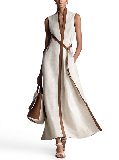 Ärmelloses Maxi-Kleid für Damen mit Gürtel-Maxi Dress-Alpenkind