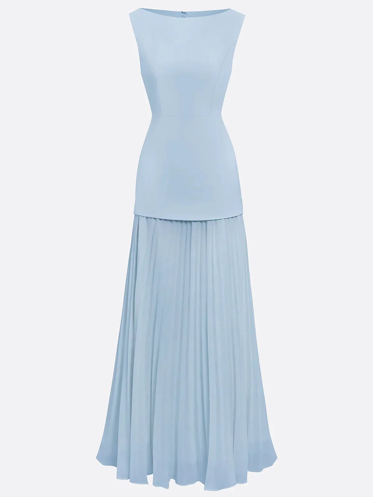 Ärmelloses Maxi-Kleid für Damen mit Plisseerock-Maxi Dress-Alpenkind