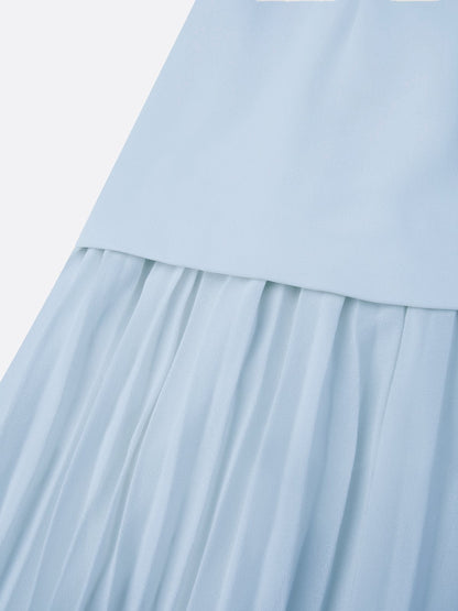 Ärmelloses Maxi-Kleid für Damen mit Plisseerock-Maxi Dress-Alpenkind