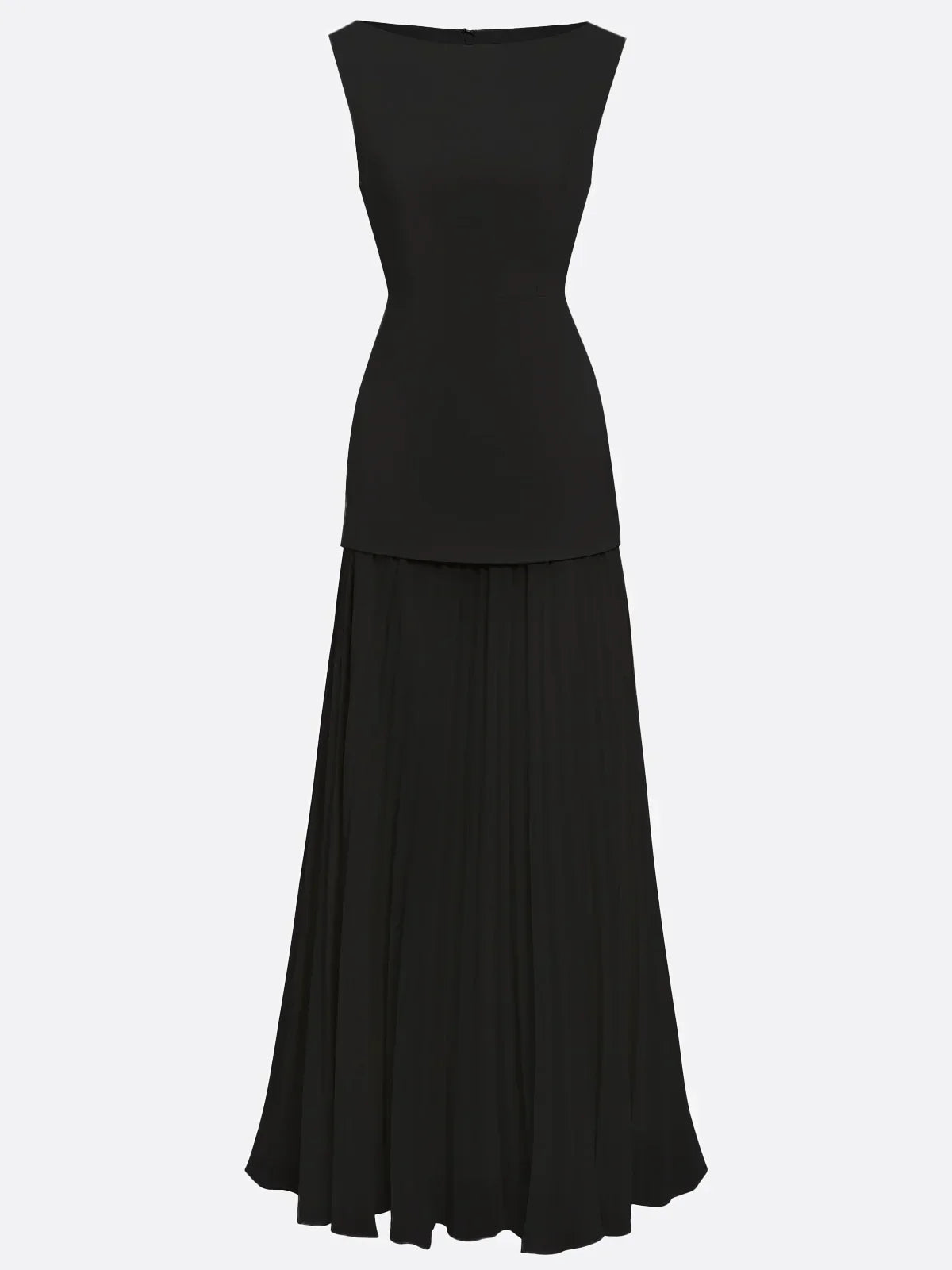 Ärmelloses Maxi-Kleid für Damen mit Plisseerock-Maxi Dress-Alpenkind