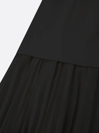 Ärmelloses Maxi-Kleid für Damen mit Plisseerock-Maxi Dress-Alpenkind