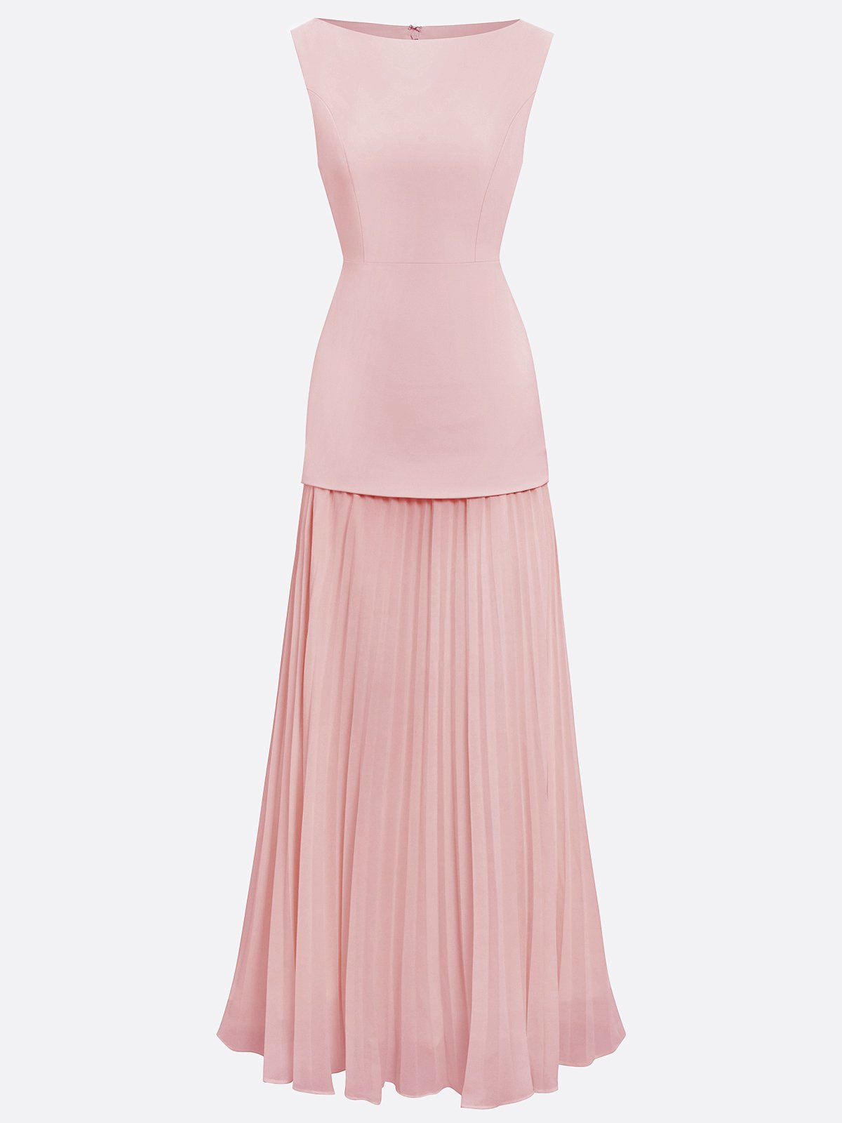 Ärmelloses Maxi-Kleid für Damen mit Plisseerock-Maxi Dress-Alpenkind
