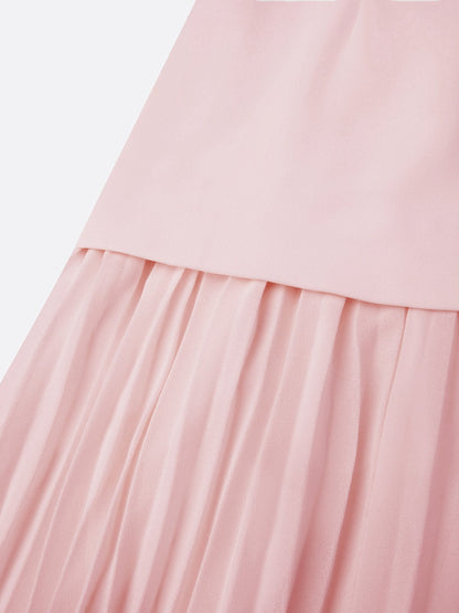 Ärmelloses Maxi-Kleid für Damen mit Plisseerock-Maxi Dress-Alpenkind