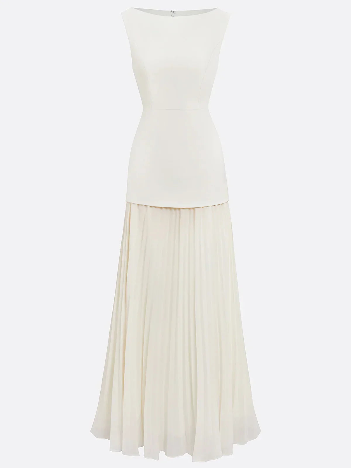 Ärmelloses Maxi-Kleid für Damen mit Plisseerock-Maxi Dress-Alpenkind