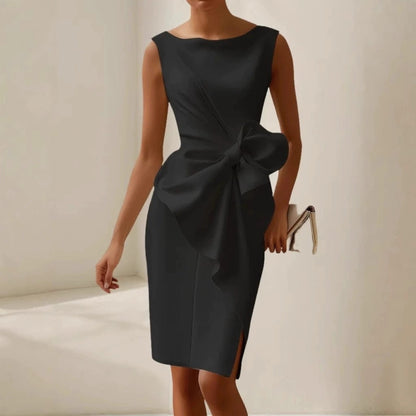 Ärmelloses Midi-Kleid für Damen mit Schleifendetail-Midi Dress-Alpenkind