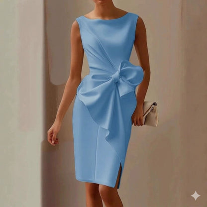 Ärmelloses Midi-Kleid für Damen mit Schleifendetail-Midi Dress-Alpenkind