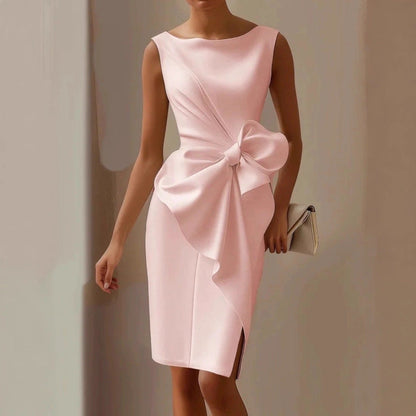 Ärmelloses Midi-Kleid für Damen mit Schleifendetail-Midi Dress-Alpenkind