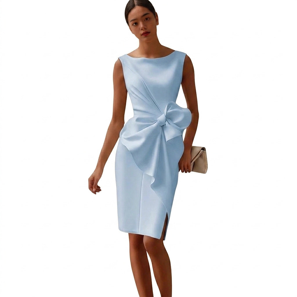 Ärmelloses Midi-Kleid für Damen mit Schleifendetail-Midi Dress-Alpenkind