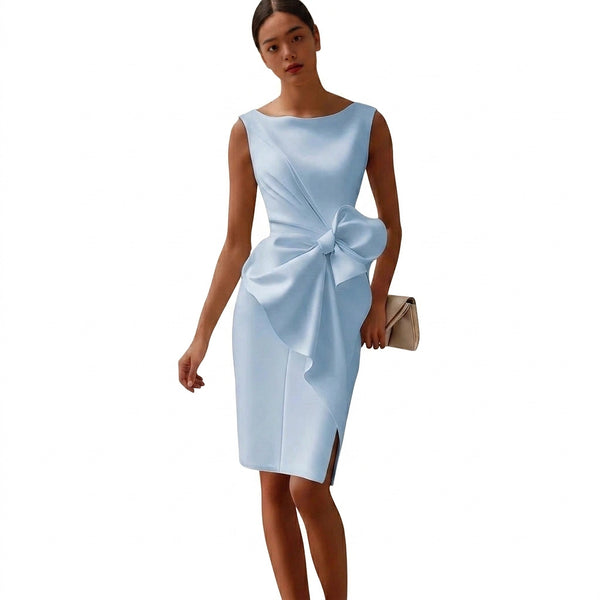 Ärmelloses Midi-Kleid für Damen mit Schleifendetail-Midi Dress-Alpenkind