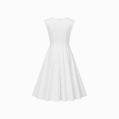 Ärmelloses Midi-Kleid für Damen mit seitlichem Knoten-Midi Dress-Alpenkind
