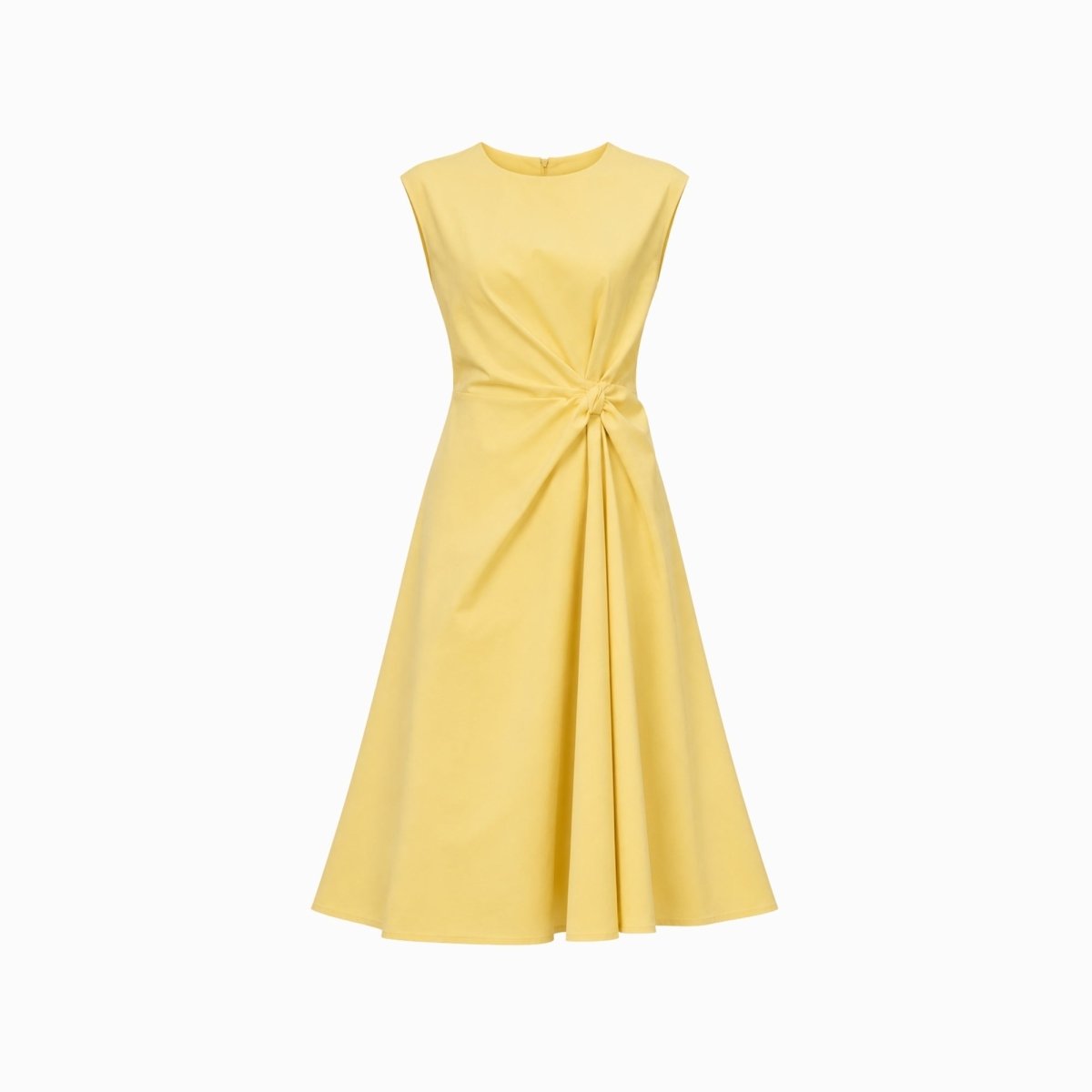 Ärmelloses Midi-Kleid für Damen mit seitlichem Knoten-Midi Dress-Alpenkind