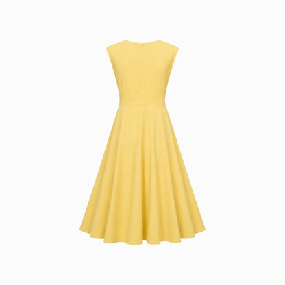 Ärmelloses Midi-Kleid für Damen mit seitlichem Knoten-Midi Dress-Alpenkind