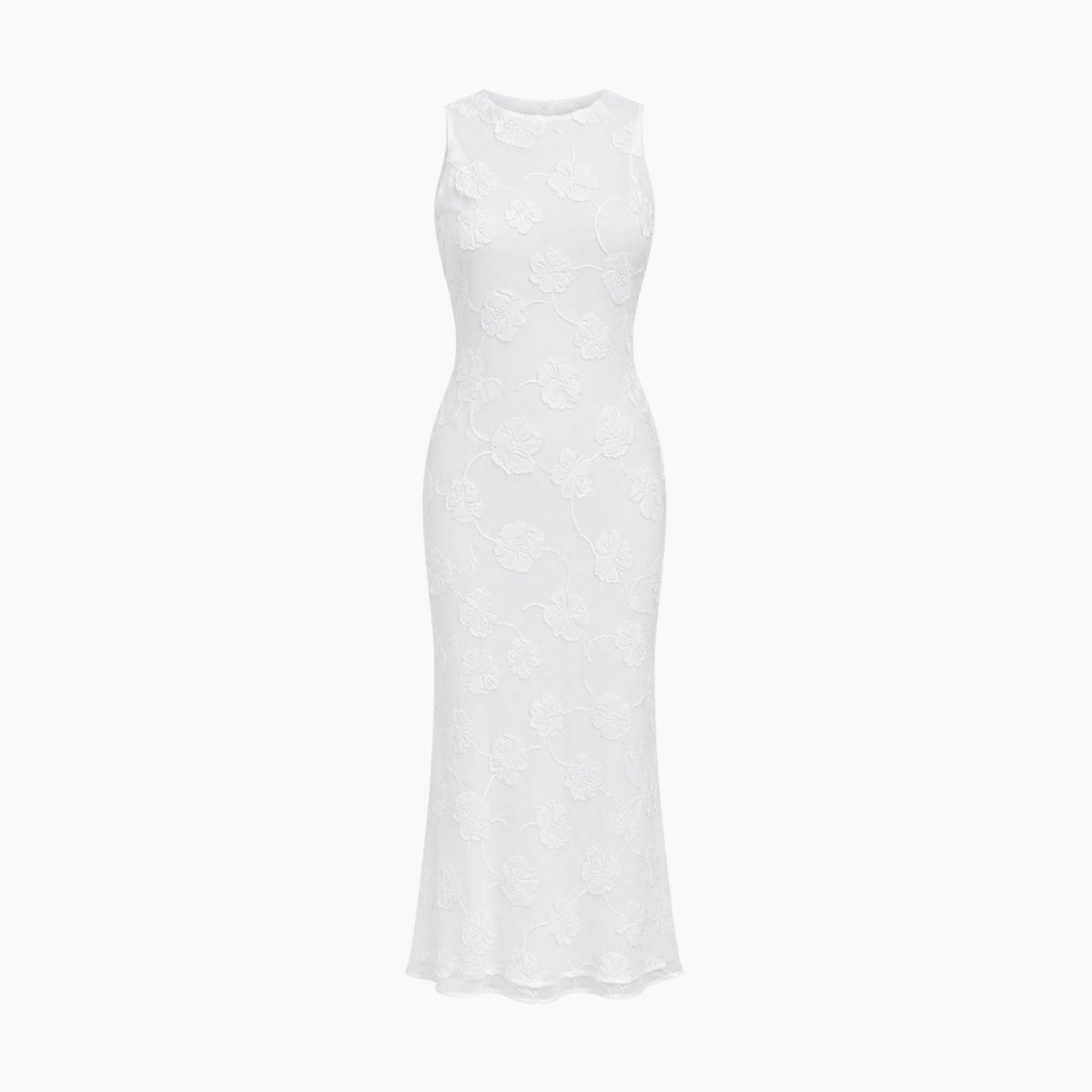 Ärmelloses Midikleid mit Blumenmuster für Damen-Midi Dress-Alpenkind