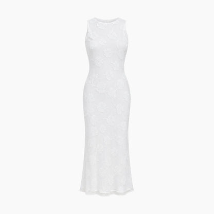 Ärmelloses Midikleid mit Blumenmuster für Damen-Midi Dress-Alpenkind