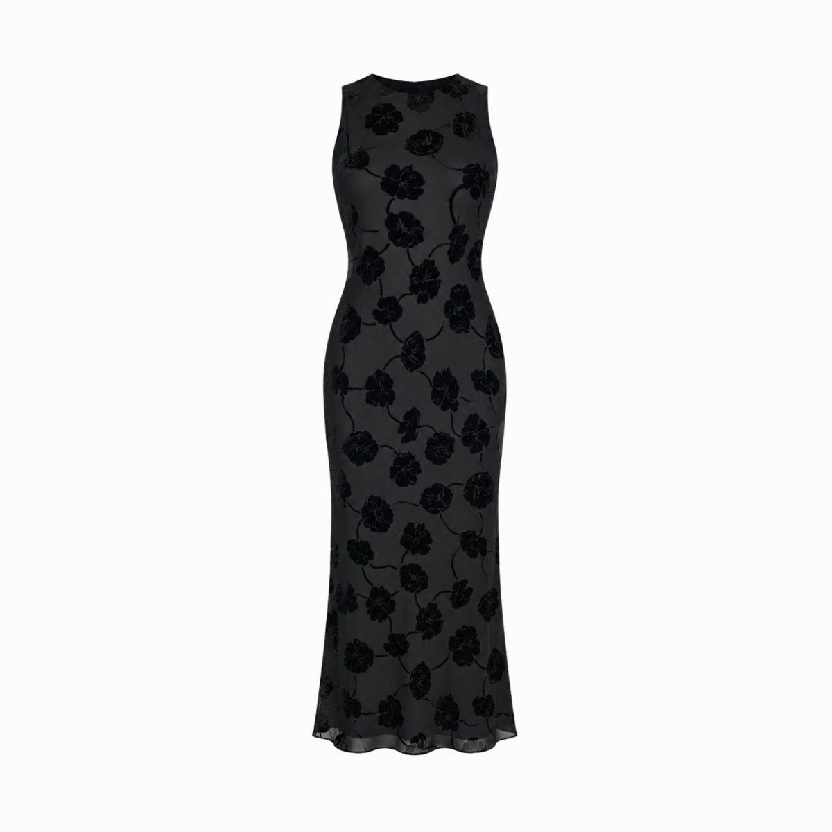 Ärmelloses Midikleid mit Blumenmuster für Damen-Midi Dress-Alpenkind