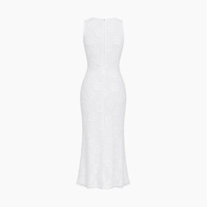 Ärmelloses Midikleid mit Blumenmuster für Damen-Midi Dress-Alpenkind