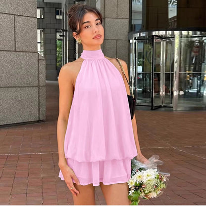 Ärmelloses Mini-Kleid mit Neckholder-Ausschnitt für Damen-Mini Dress-Alpenkind