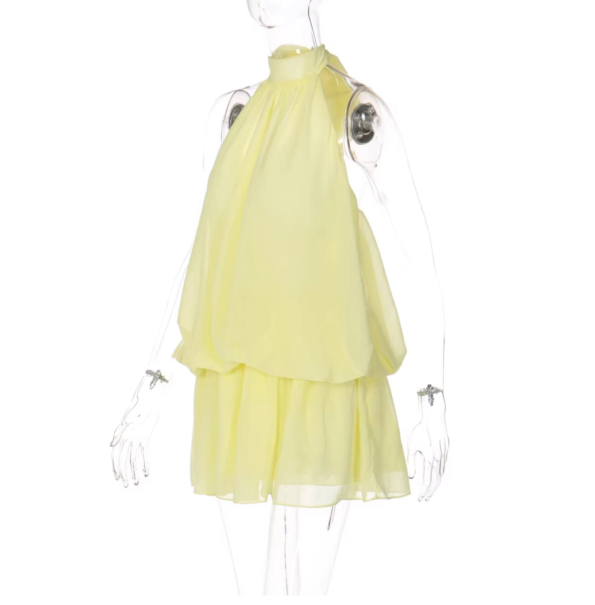 Ärmelloses Mini-Kleid mit Neckholder-Ausschnitt für Damen-Mini Dress-Alpenkind