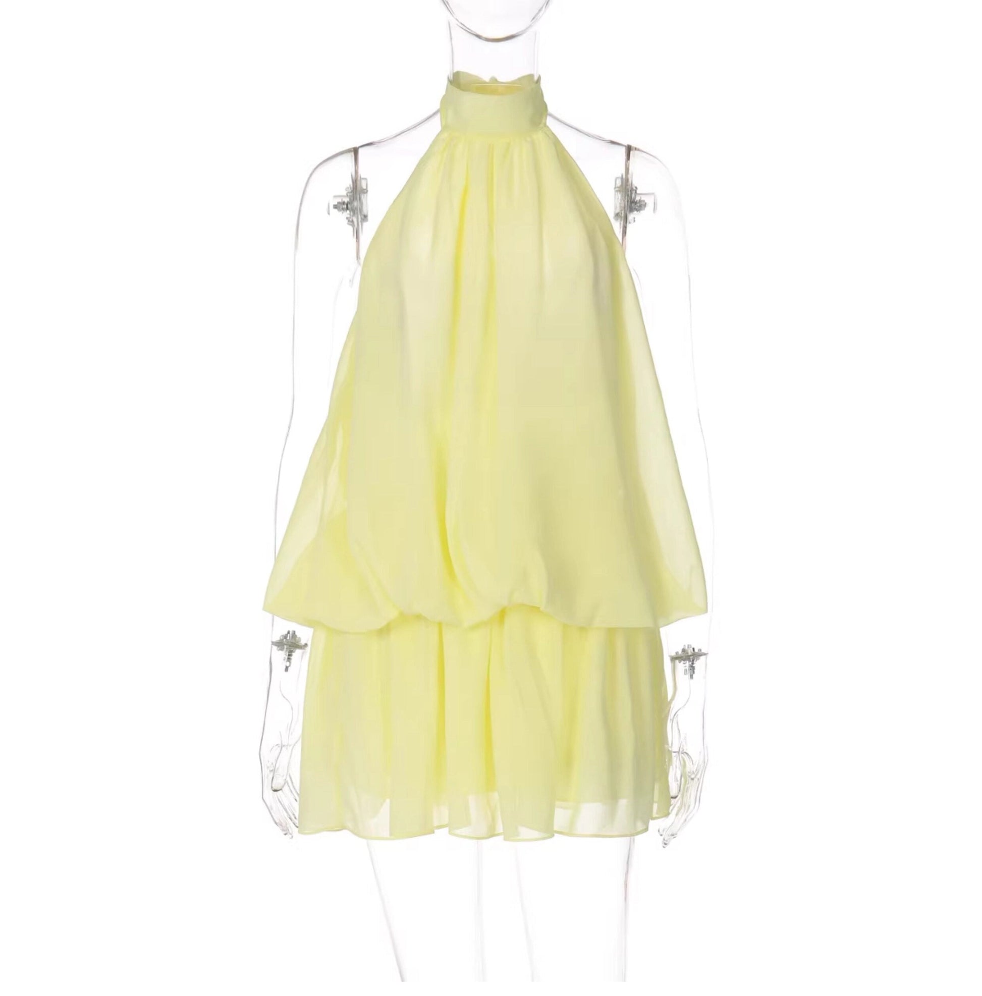 Ärmelloses Mini-Kleid mit Neckholder-Ausschnitt für Damen-Mini Dress-Alpenkind
