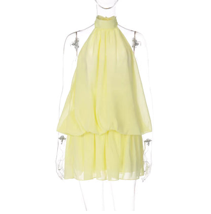 Ärmelloses Mini-Kleid mit Neckholder-Ausschnitt für Damen-Mini Dress-Alpenkind