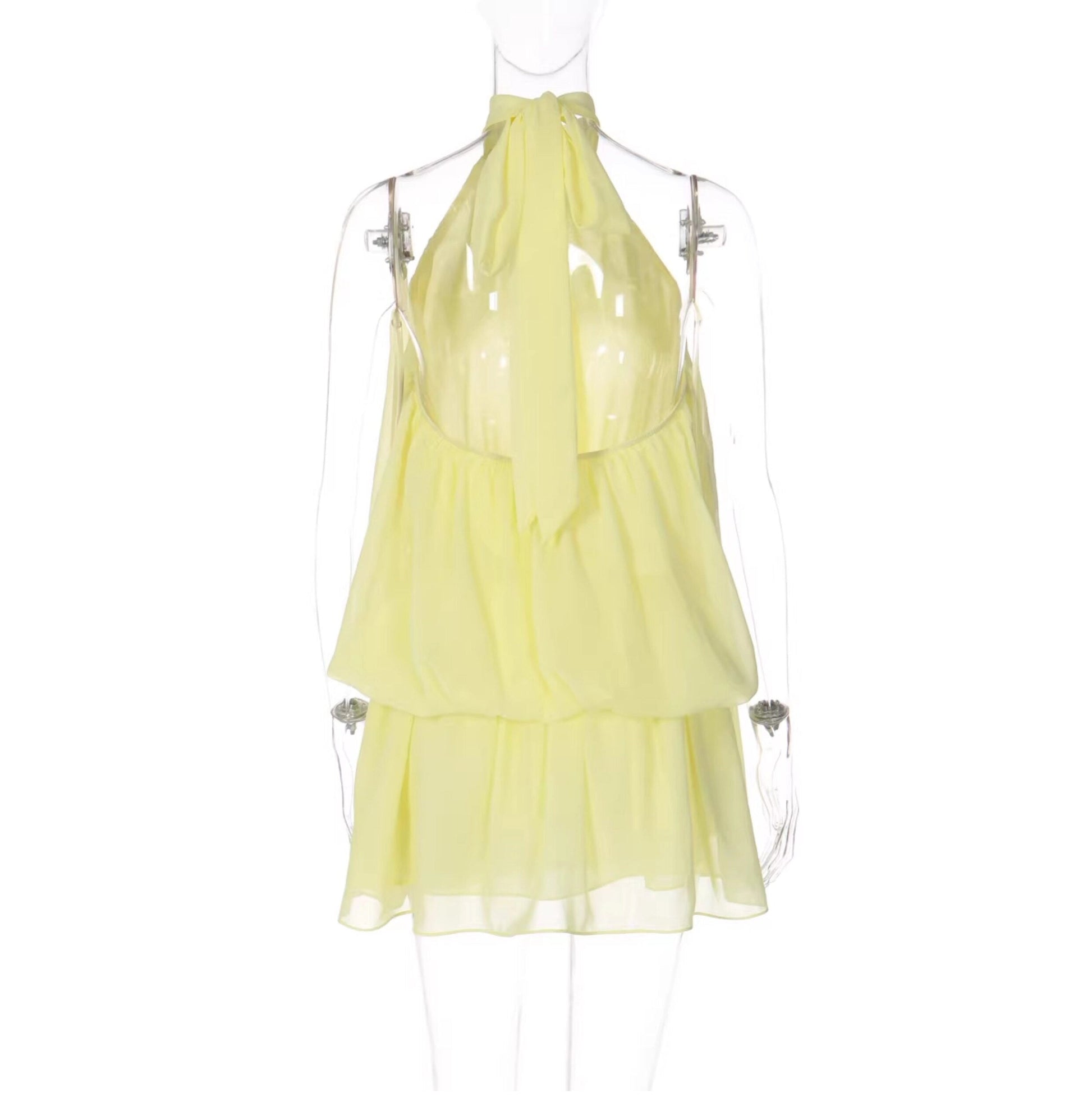 Ärmelloses Mini-Kleid mit Neckholder-Ausschnitt für Damen-Mini Dress-Alpenkind