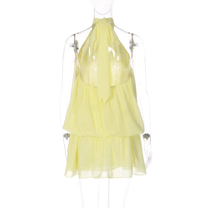 Ärmelloses Mini-Kleid mit Neckholder-Ausschnitt für Damen-Mini Dress-Alpenkind