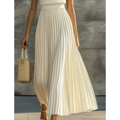 Ärmelloses, plissiertes Damen-Maxikleid-Maxi Dress-Alpenkind