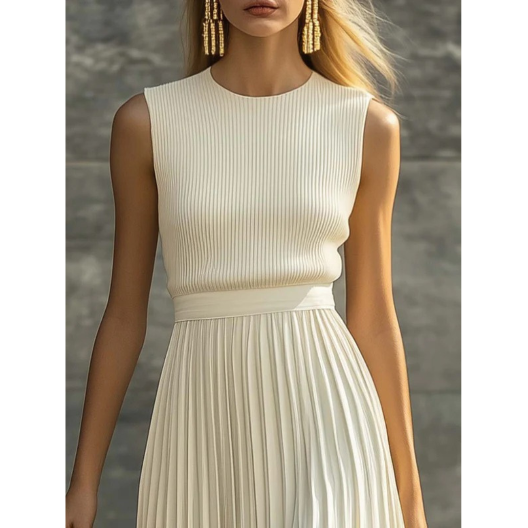 Ärmelloses, plissiertes Damen-Maxikleid-Maxi Dress-Alpenkind